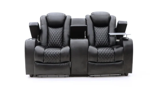 Geeksofa Set di divani 3+2+1 posti con poltrona reclinabile elettricamente regolabile in pelle per soggiorno