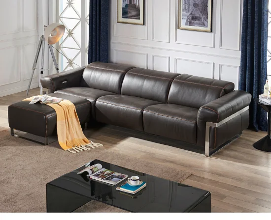 Tempo libero contemporaneo conciso mobili per la casa soggiorno appartamento ascensore in pelle divano reclinabile divano letto